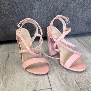 Charlotte Russe Blush Pink Strappy Heels